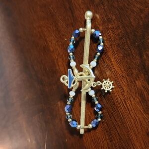 Lillarose nautical flexi clip. Size Medium.